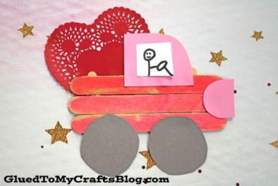 Popsicle Stick Valentine Love Truck