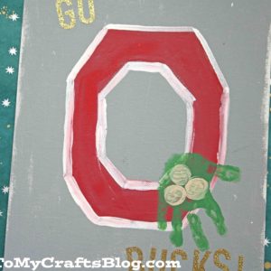 Handprint Ohio State Buckeye Canvas