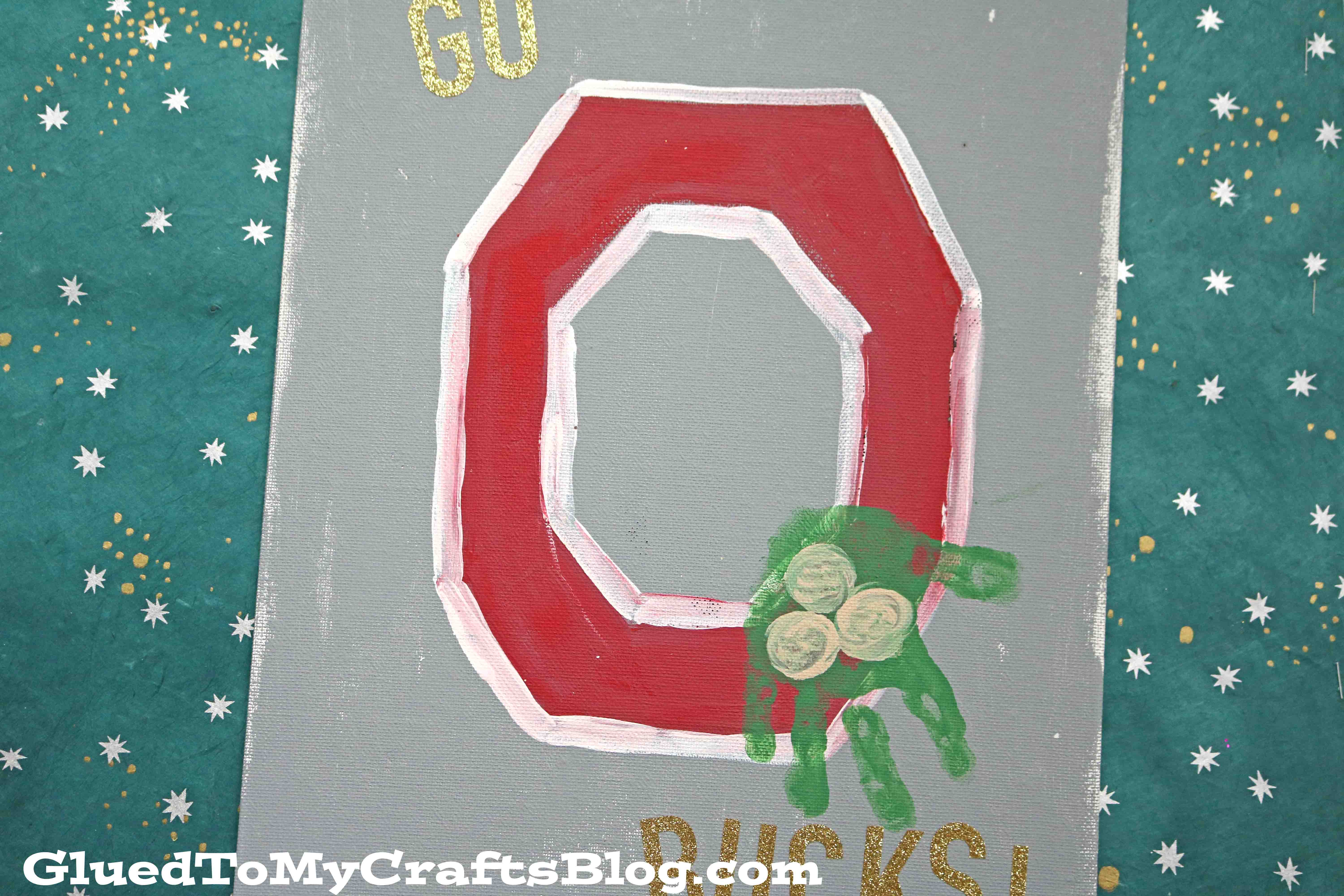 Handprint Ohio State Buckeye Canvas