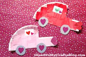 Paper Plate Love Bug Cars - Valentine's Day Kid Craft Idea