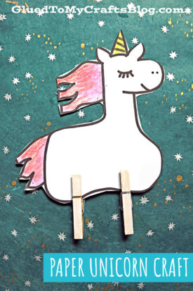 Paper & Clothespin Unicorn - Kid Craft Idea