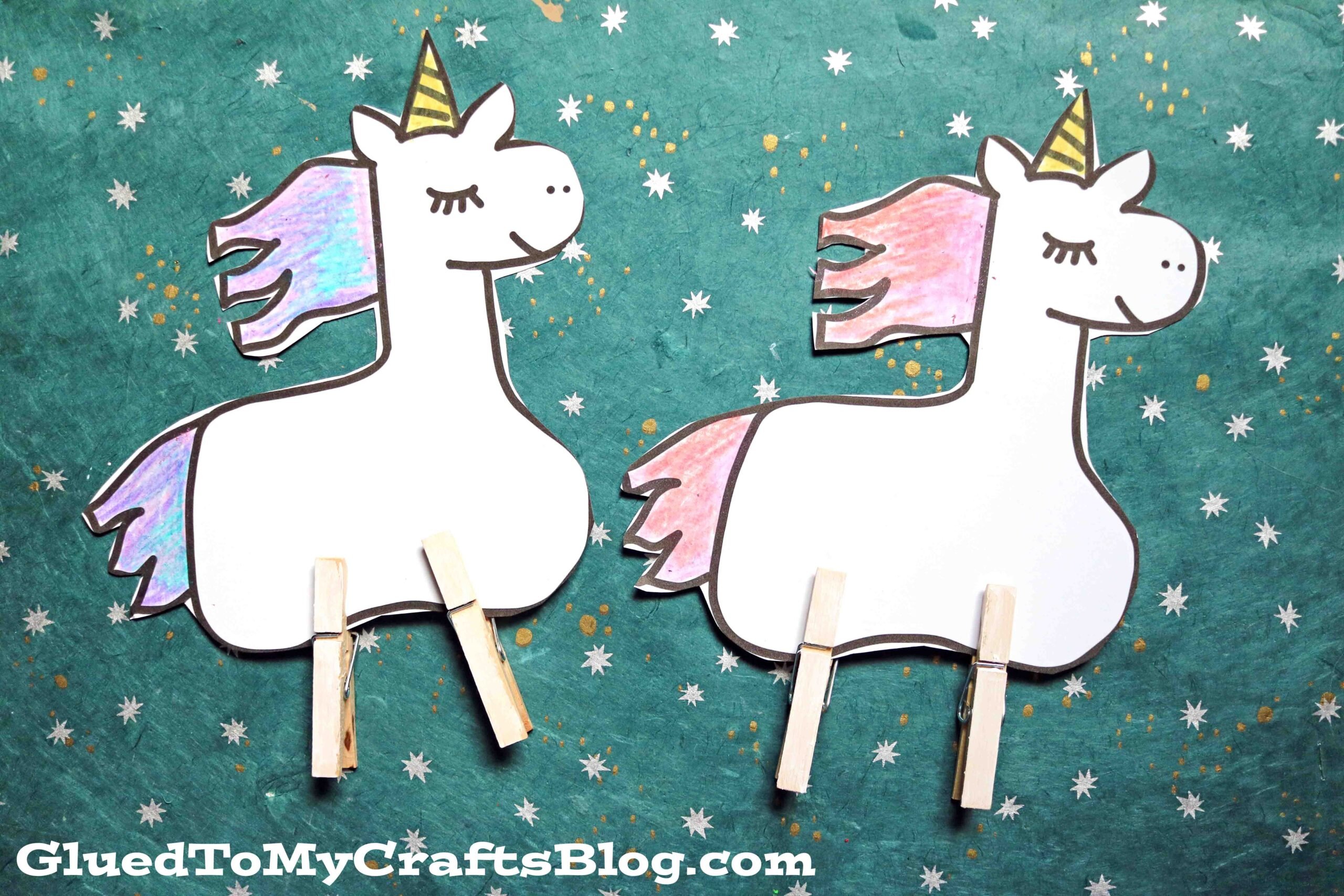 Paper & Clothespin Unicorn - Kid Craft Idea
