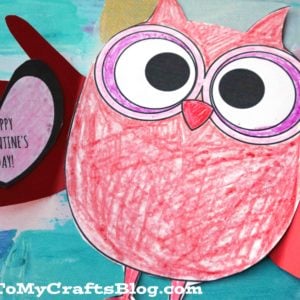 Paper Valentine Holding Owl - Kid Craft