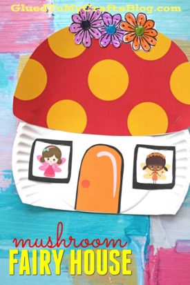 Paper Plate Mushroom Fairy House - Kid Craft Idea