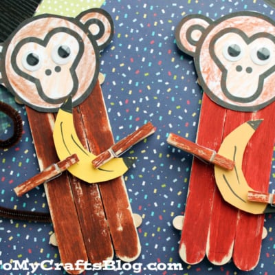 Popsicle Stick Monkey Puppet