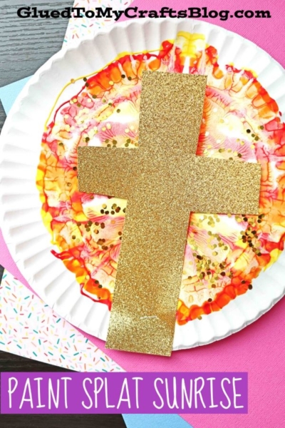 Paper Plate & Paint Splat Easter Sunrise Craft