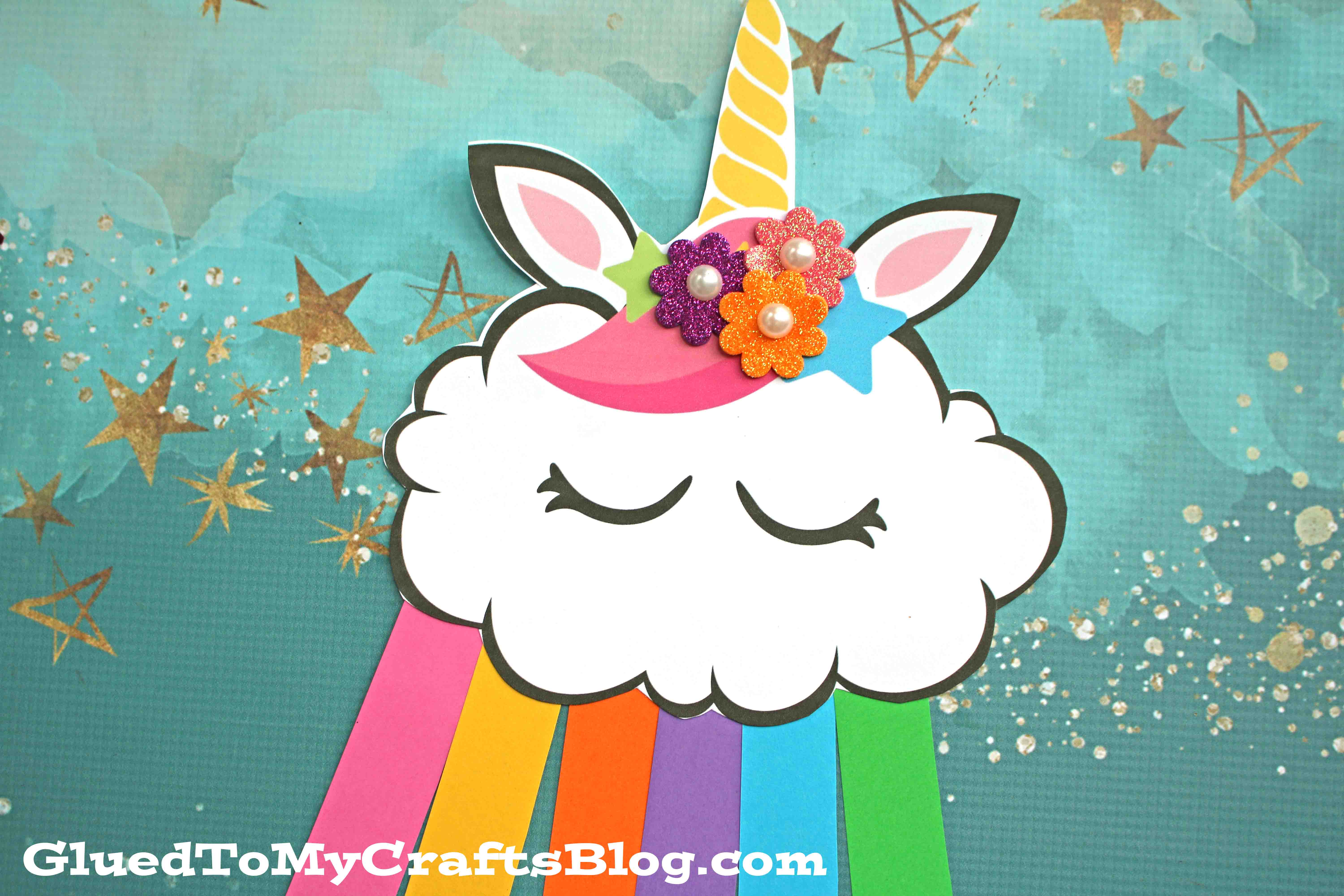 Paper Rainbow Cloud Unicorn - Kid Craft