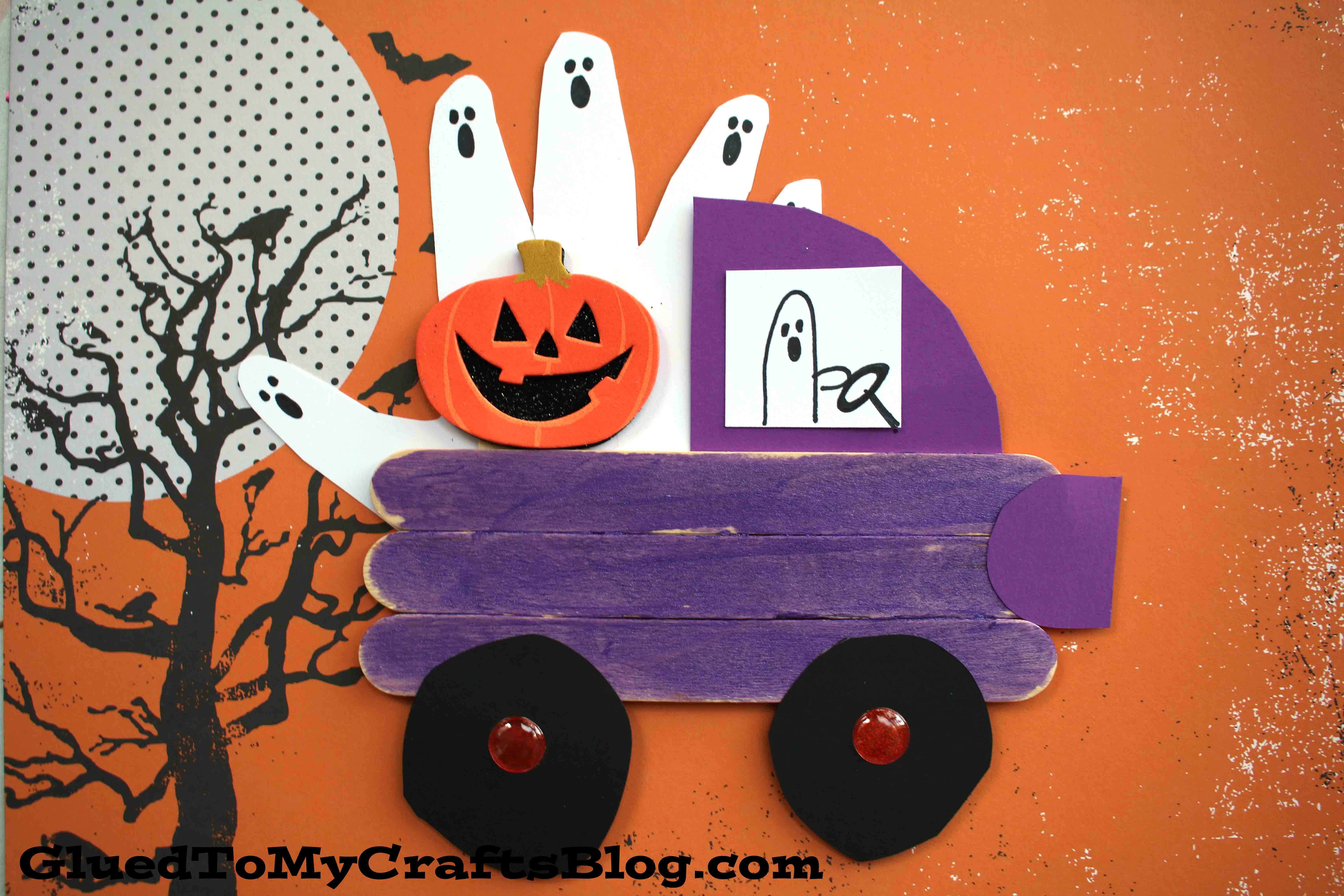Popsicle Stick Halloween Truck - Kid Craft
