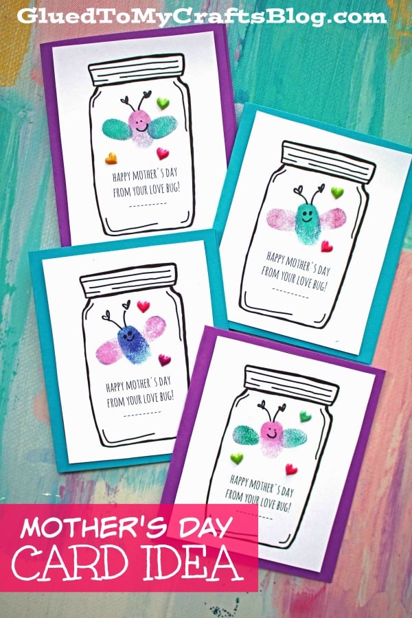 Thumbprint Mother's Day Love Bug Cards