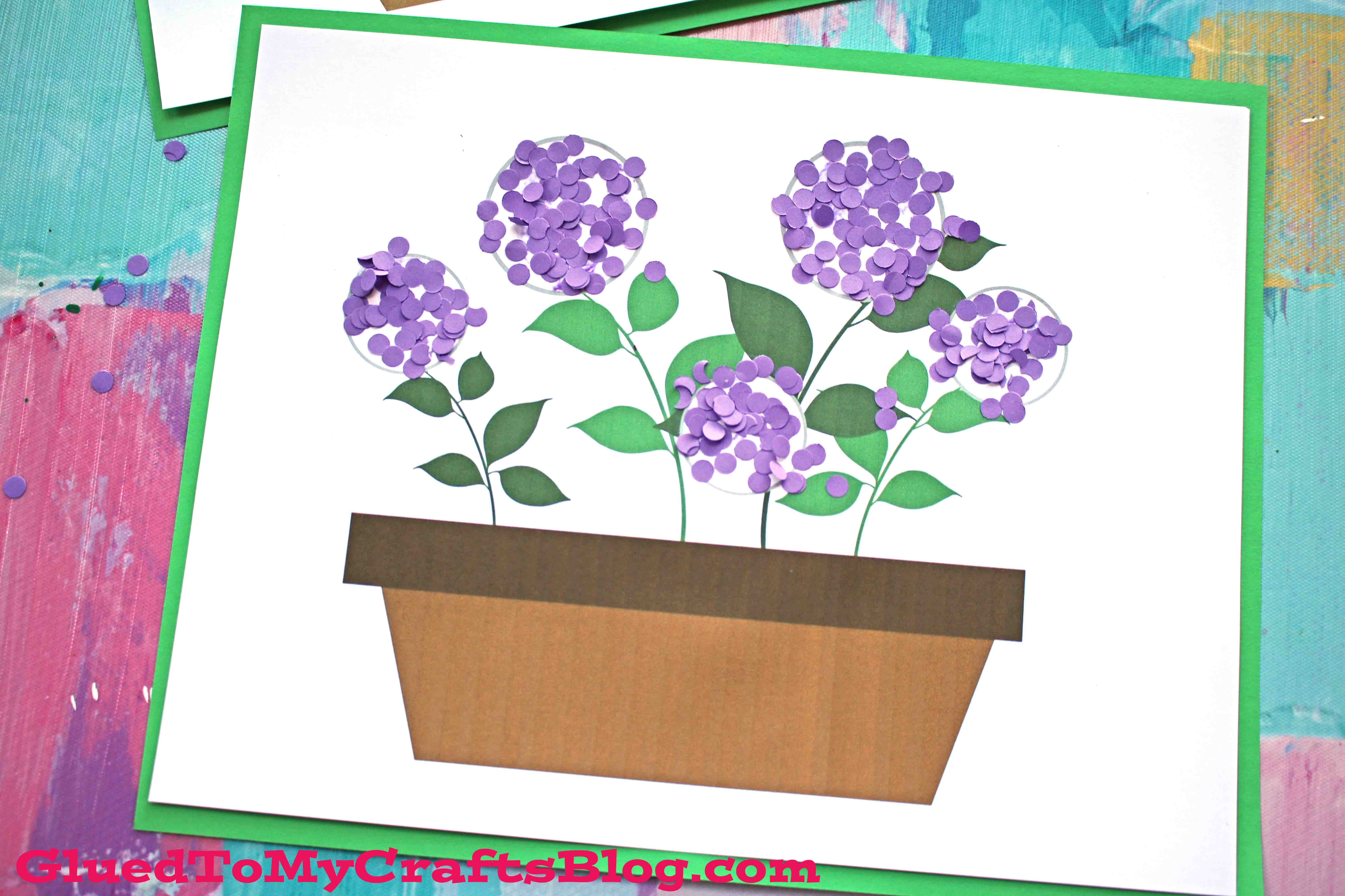 Paper Confetti Mums Flowerpot - Kid Craft