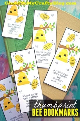 Thumbprint BEE Bookmark - Kid Made Gift