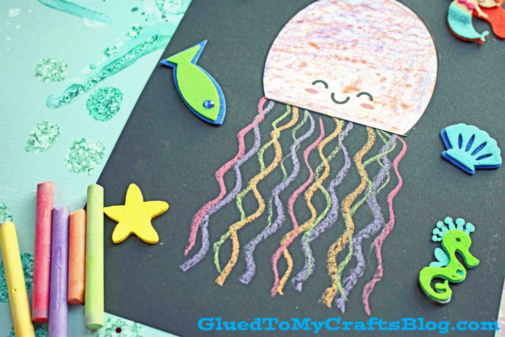 Paper Chalk Art Jellyfish - Kid Craft