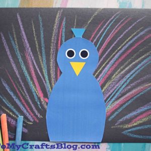 Paper Chalk Art Peacock - Kid Craft