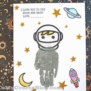 To The Moon & Back - Handprint Astronaut Keepsake