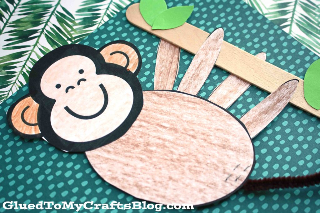 Paper Hanging Monkey - Swinging From A Branch Craft