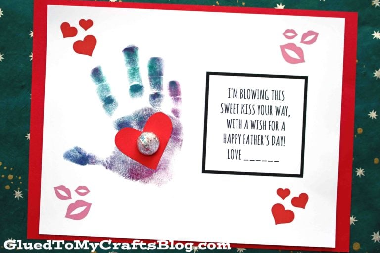 Kisses For Daddy Handprint Card