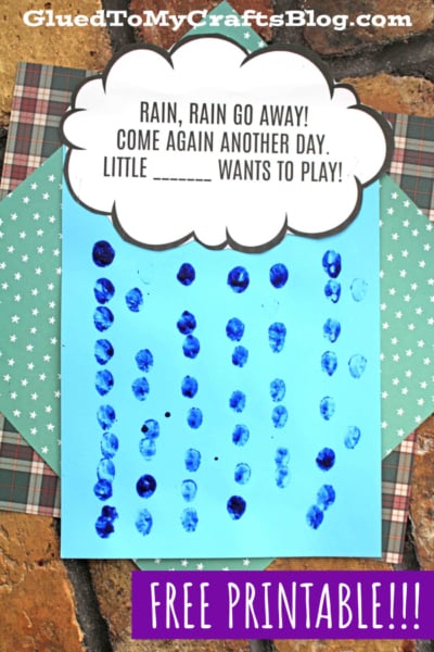 Fingerprint Raindrops Craft Idea For Kids