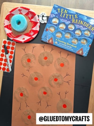 Pool noodle stamped REINDEER - use red coding labels for the noses