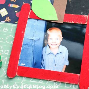 Back To School - Popsicle Stick Apple Frame Craft