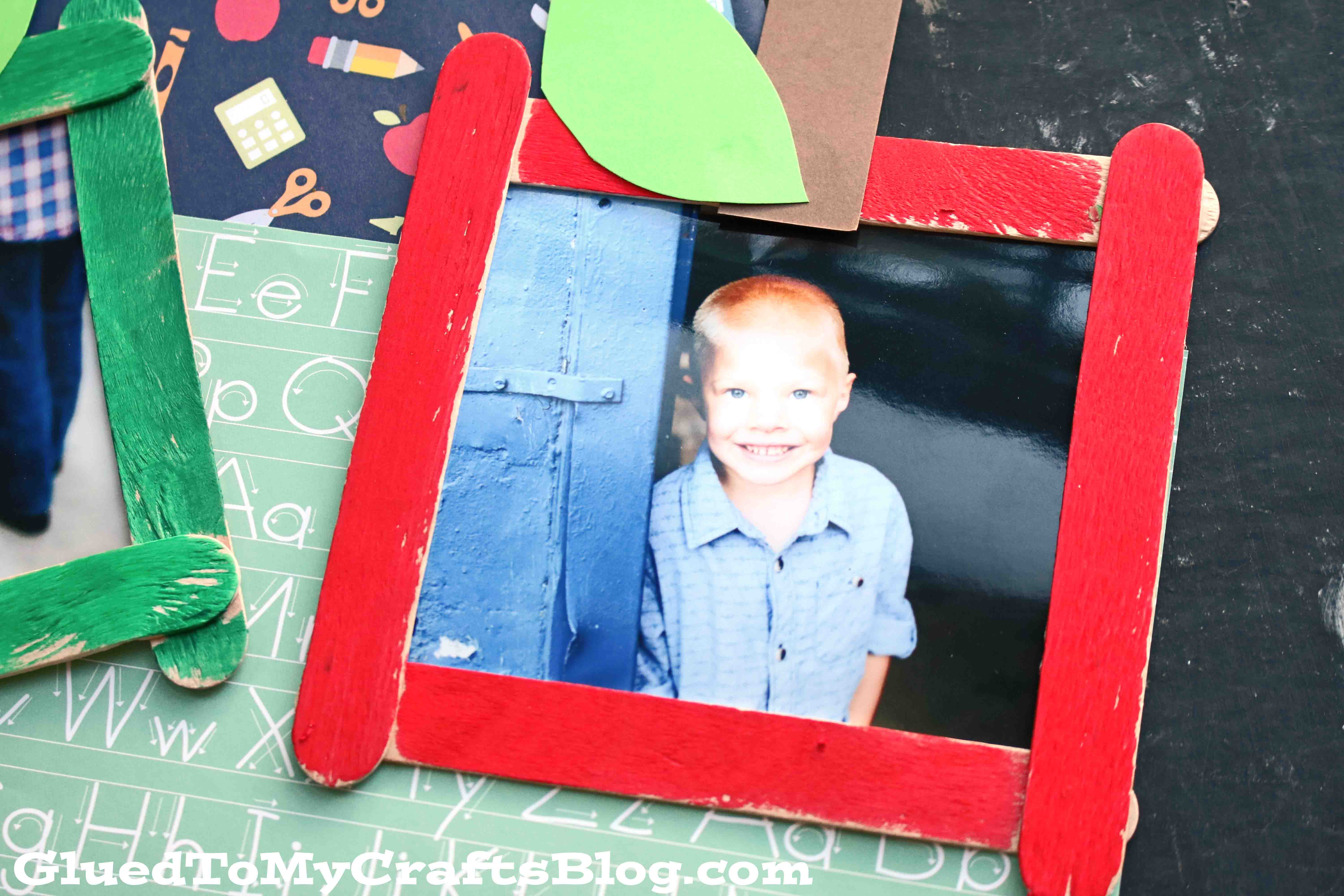 Back To School - Popsicle Stick Apple Frame Craft