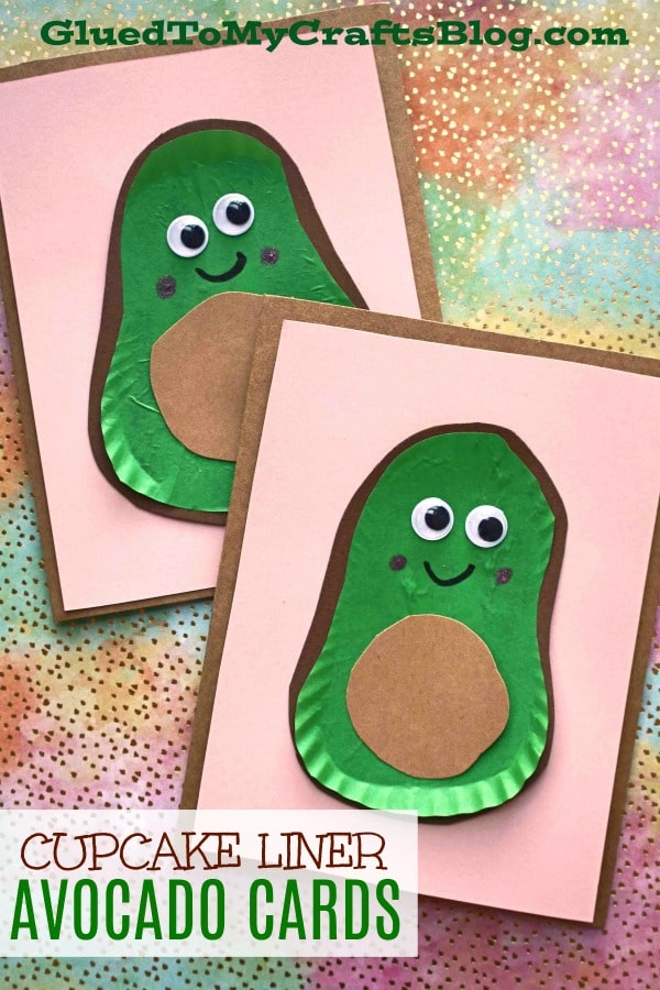 UNIQUE Cupcake Liner Avocado Friend Cards
