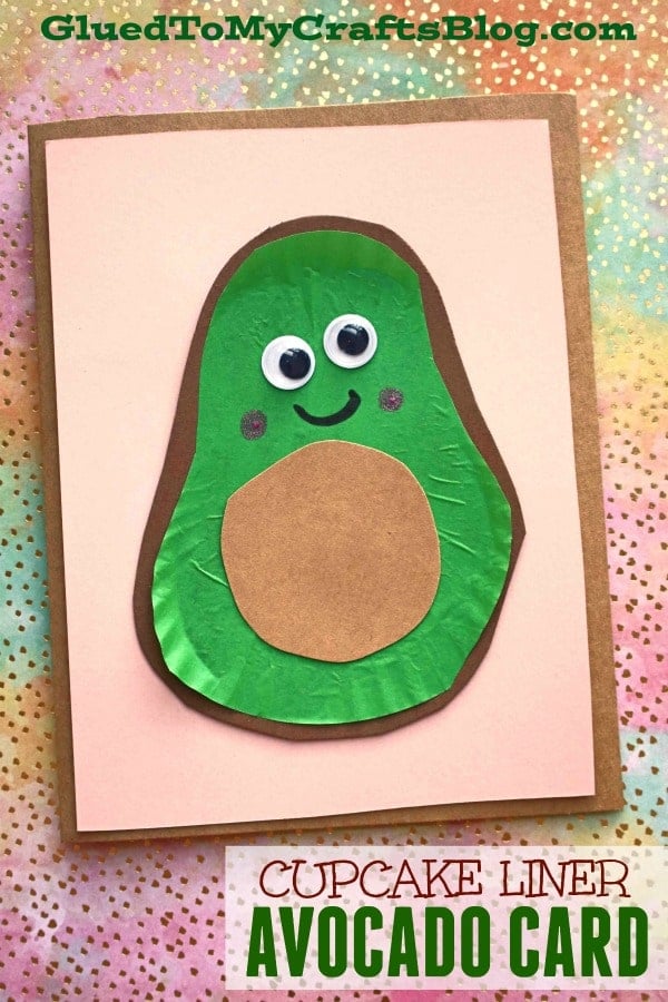 Cupcake Liner Avocado Friend Cards