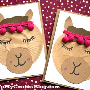 Cupcake Liner Llama Friend Card - Kid Craft