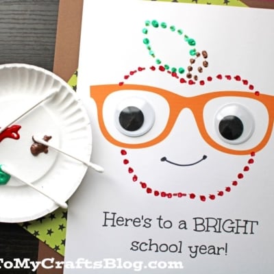 Q-Tip Painted Back To School Apple Craft
