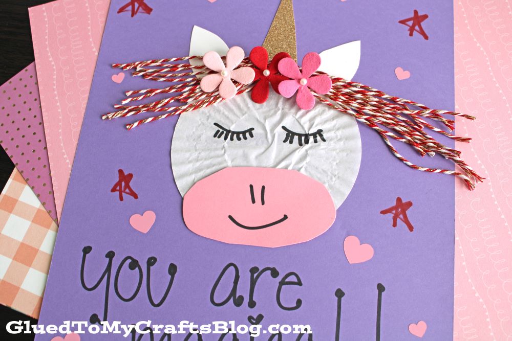 Cupcake Liner Unicorn Card Craft