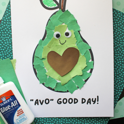 Torn Paper Avocado Craft Idea For Kids