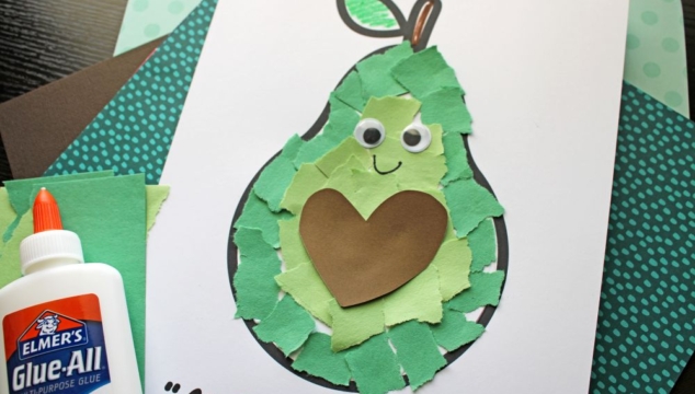 Torn Paper Avocado Craft Idea For Kids