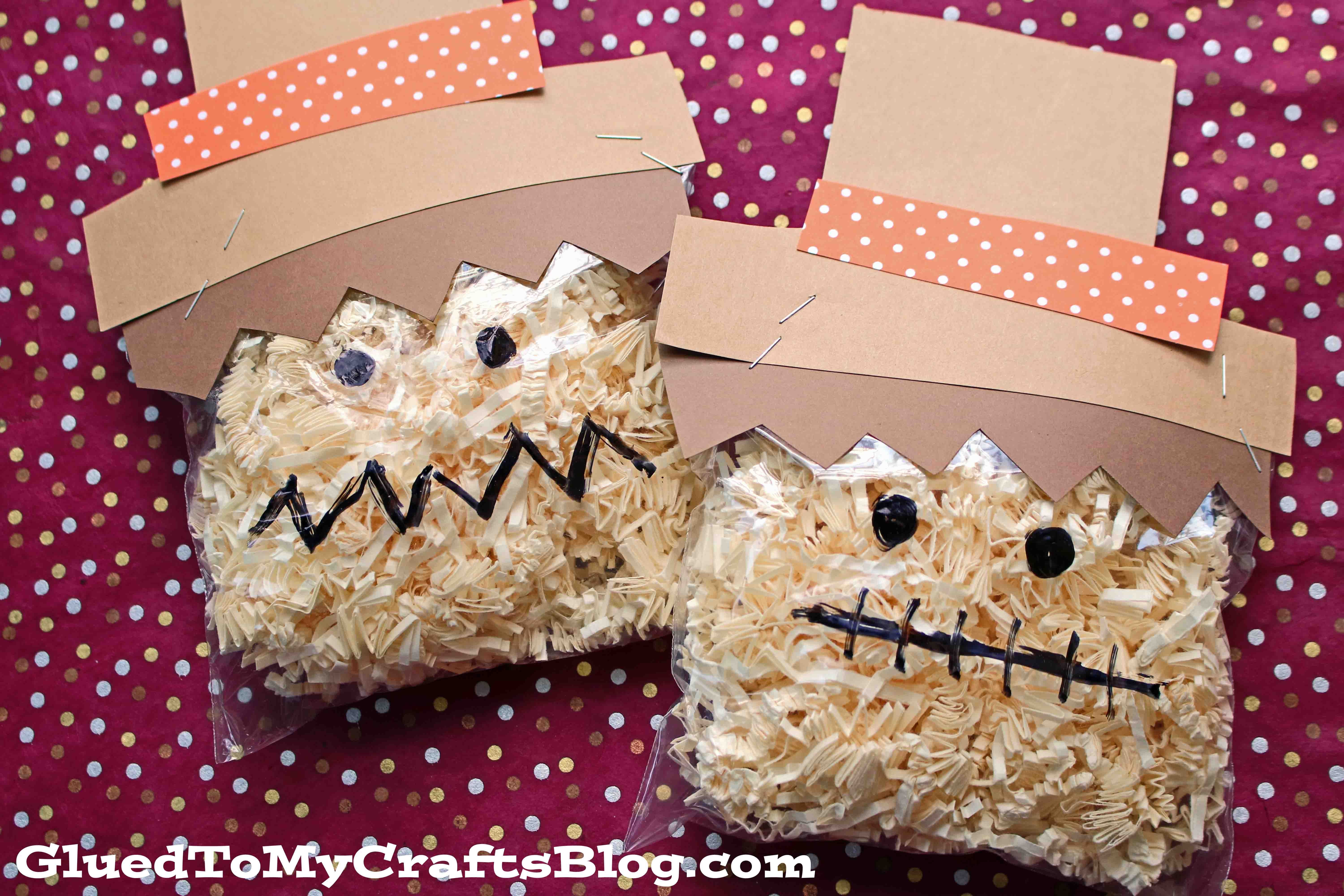 Crinkle Paper Scarecrow - Kid Craft Idea