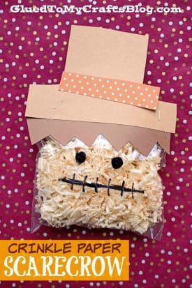 Crinkle Paper Scarecrow - Kid Craft Idea