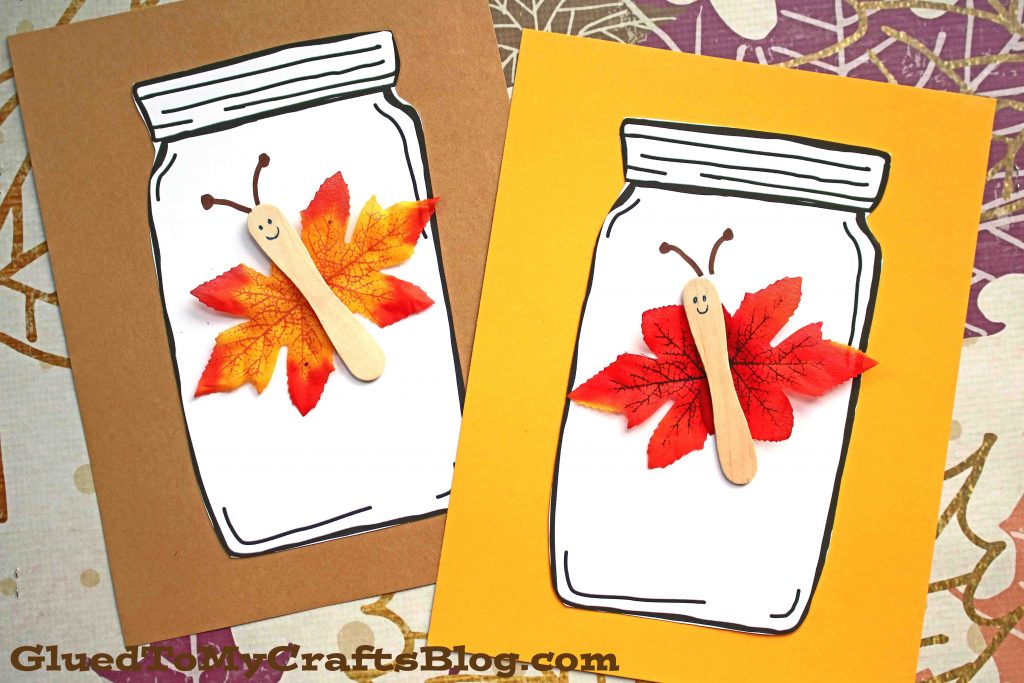 3-D Leaf Butterfly In Jar - Fall Kid Craft Idea