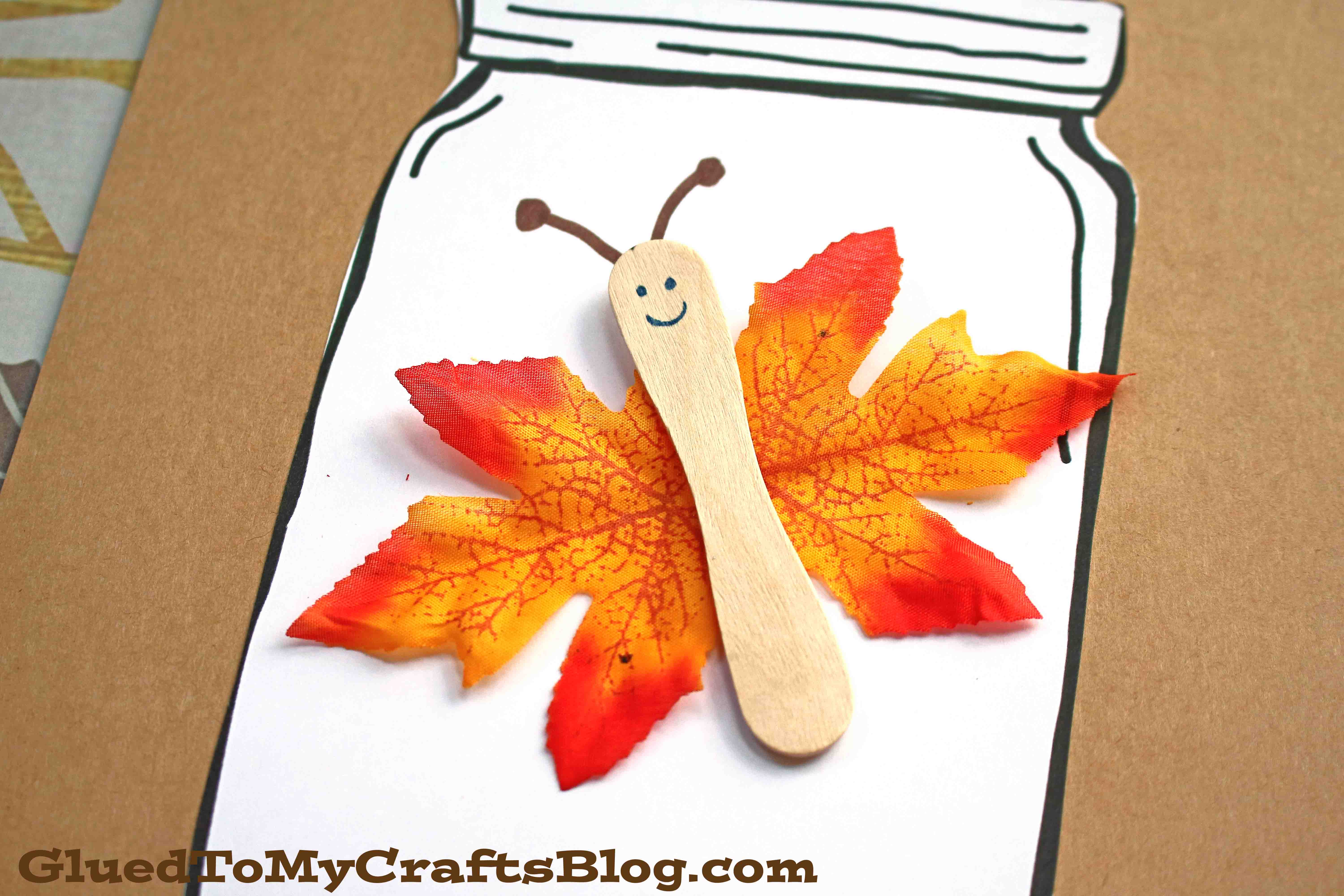 3-D Leaf Butterfly In Jar - Fall Kid Craft Idea