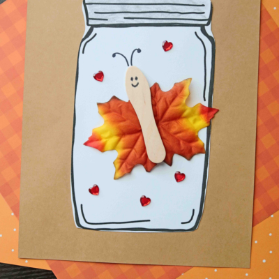 3-D Leaf Butterfly In Jar Craft Idea