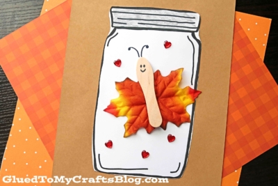 3-D Leaf Butterfly In Jar Craft Idea