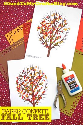 Paper Punch Confetti Fall Tree - Kid Craft Idea