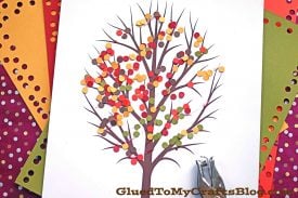 Paper Punch Confetti Fall Tree - Kid Craft Idea