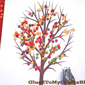 Paper Punch Confetti Fall Tree - Kid Craft Idea