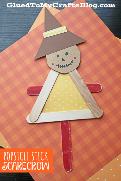 Popsicle Stick Scarecrow Puppets