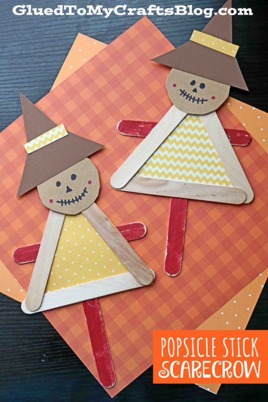 Popsicle Stick Scarecrow Puppets