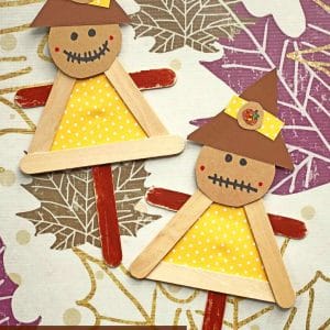 Popsicle Stick Scarecrow Puppets - Kid Craft