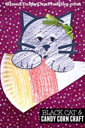 Paper Black Cat and Candy Corn - Kid Craft