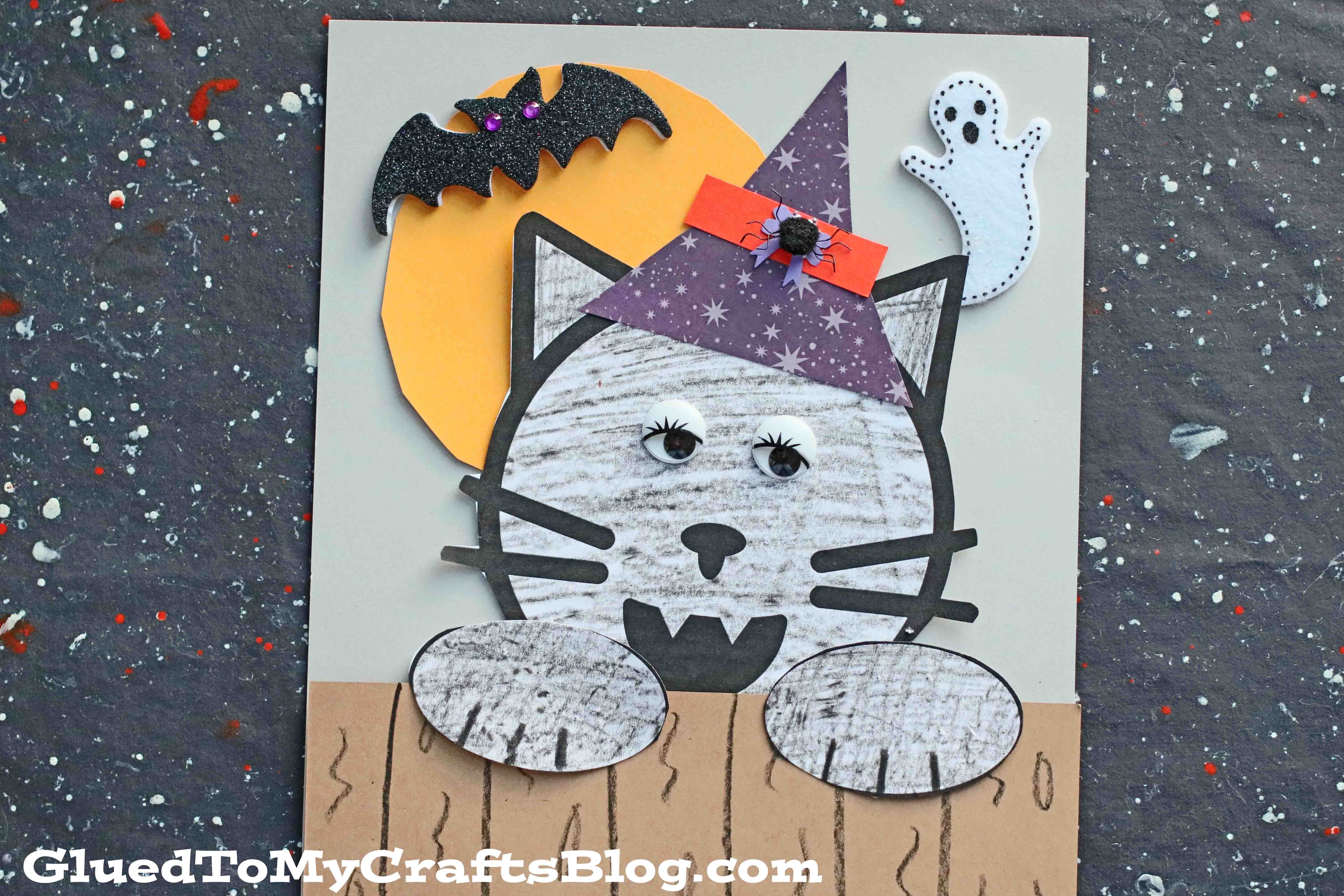 Halloween Black Cat On Fence - Kid Craft