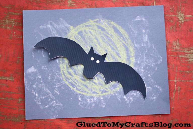 Chalk Art Bat In The Night Craft Idea For Halloween