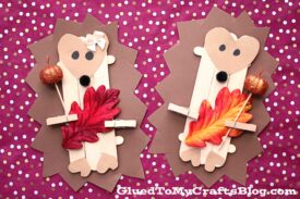Craft Stick Fall Hedgehog - Kid Craft