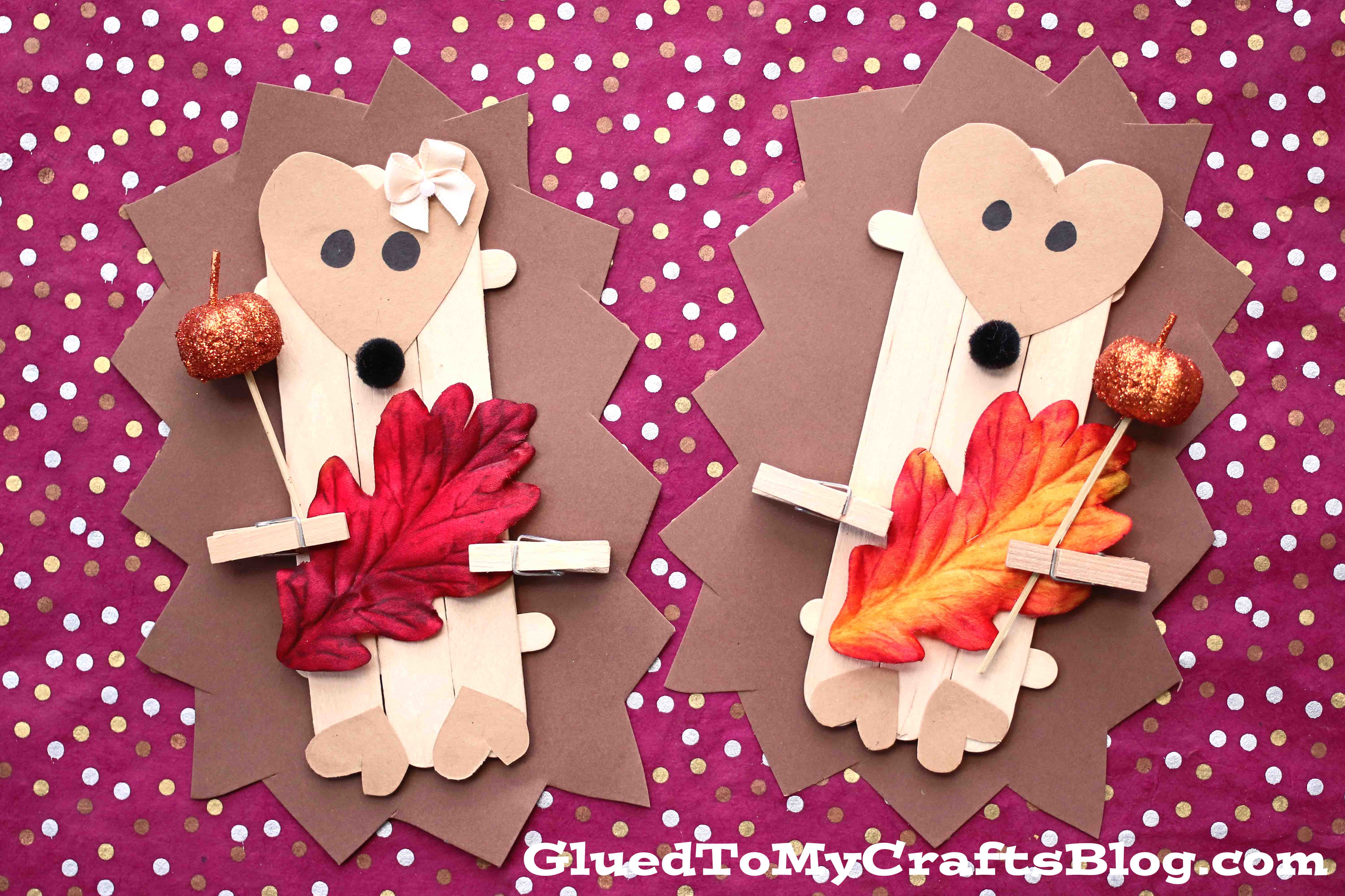 Craft Stick Fall Hedgehog - Kid Craft