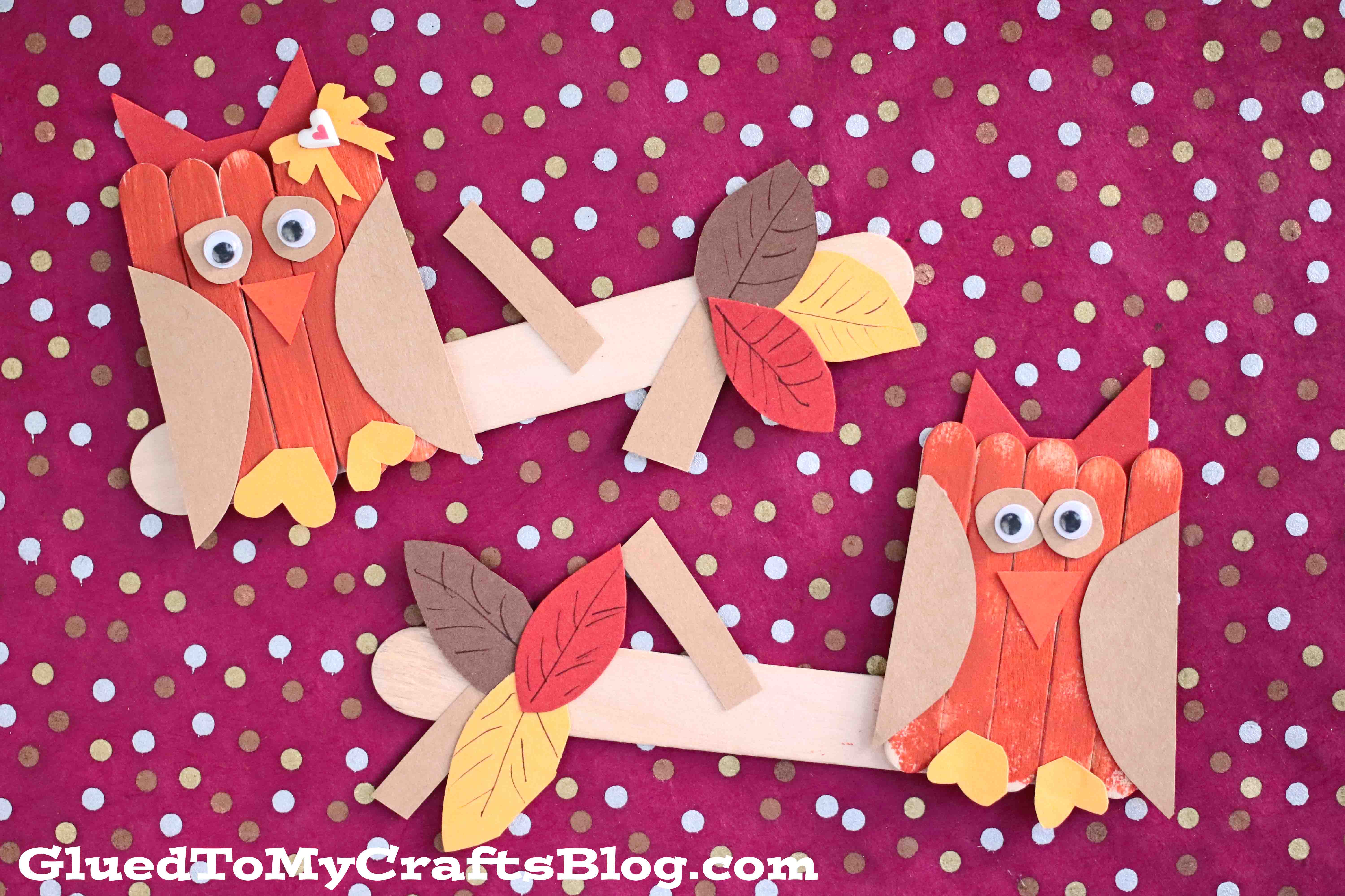 Craft Stick Owl On Branch - Kid Craft