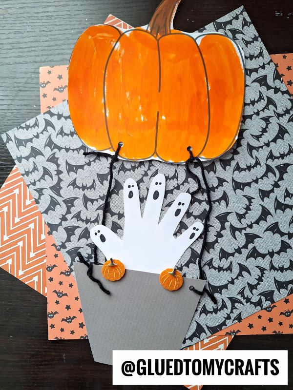 Paper Pumpkin Hot Air Balloon Craft Idea For Halloween